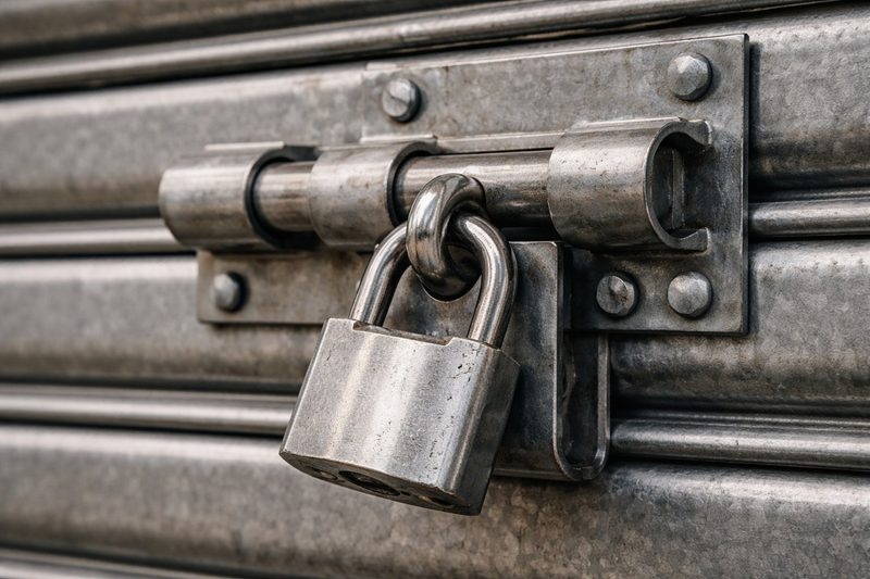 Cerradura de seguridad en persiana metálica comercial